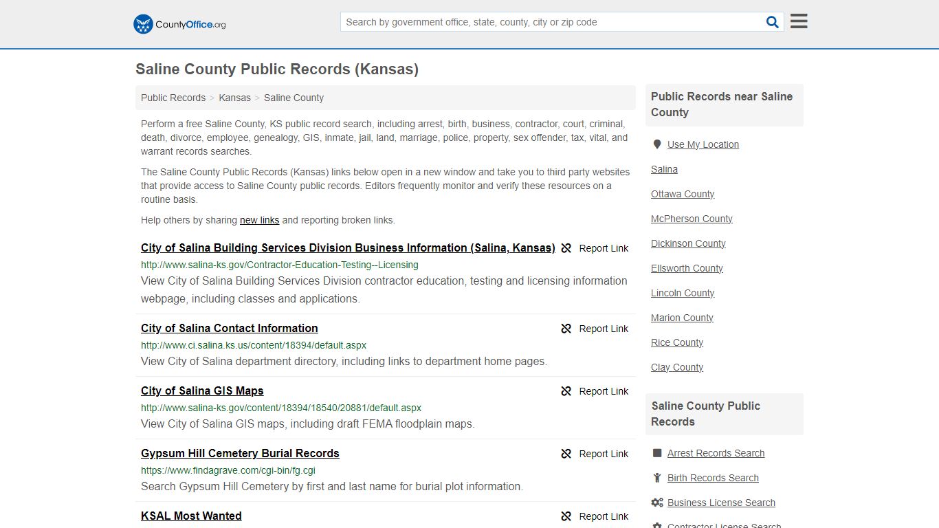 Public Records - Saline County, KS (Business, Criminal, GIS, Property ...