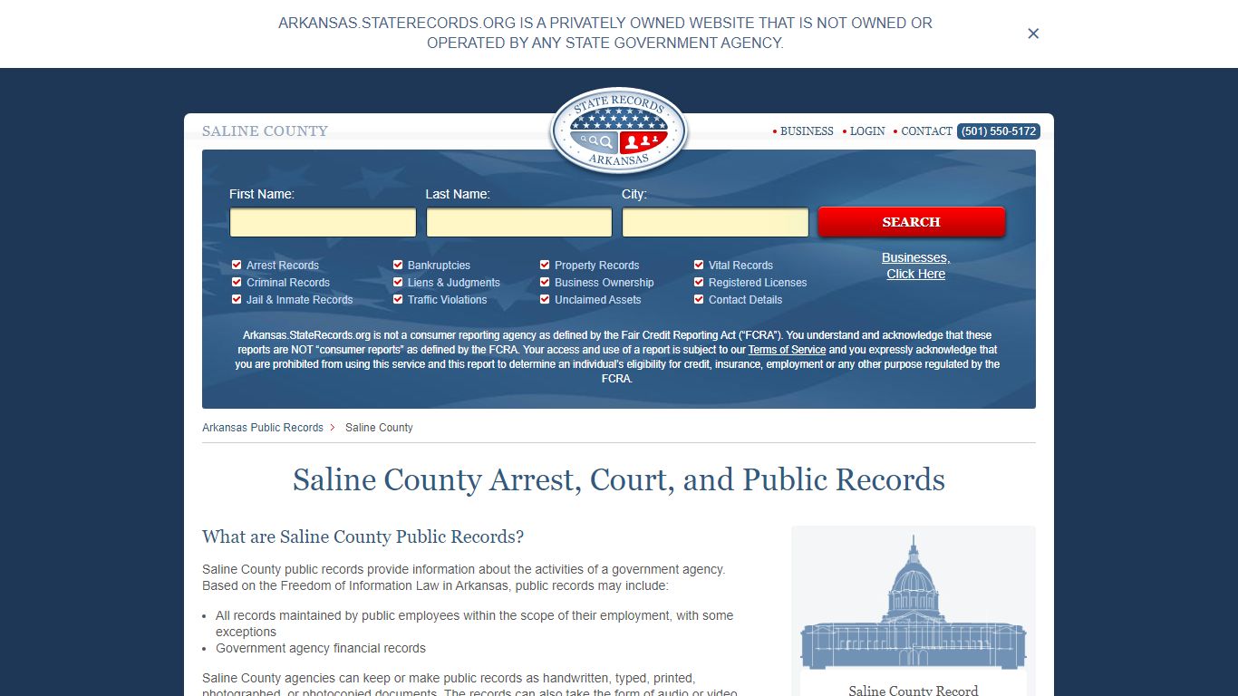 Saline County Arrest, Court, and Public Records