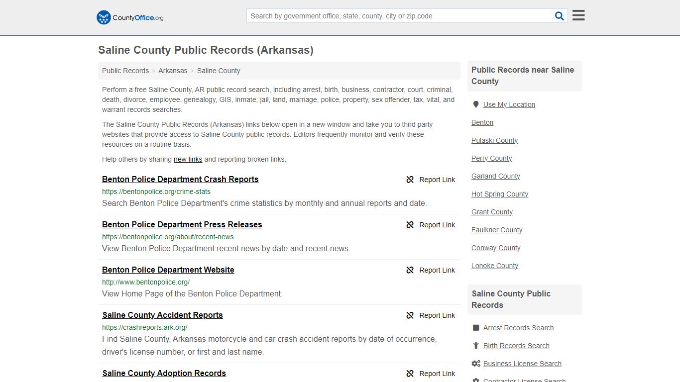 Saline County Public Records (Arkansas) - County Office
