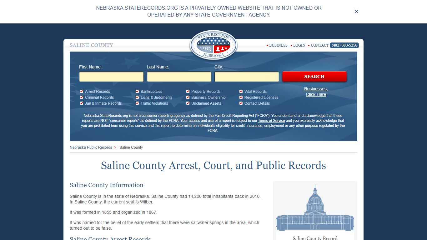 Saline County Arrest, Court, and Public Records